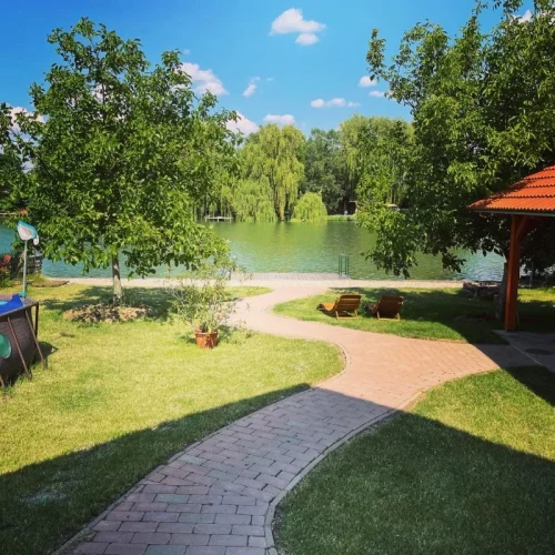 Kilátás a teraszról a Nagyfoki holtágra